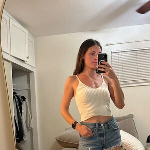 Cotton Candy Cream Ribbed Camisole